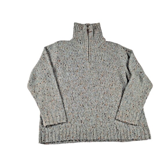 Charter Club Women’s Knit Zip-Neck Sweater Mock Neck Gray Blue Size XL - Picture 4 of 12